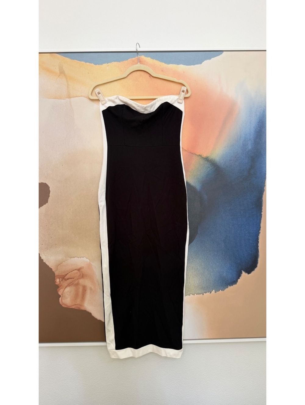 Lulu Black and White Strapless Midi Dress